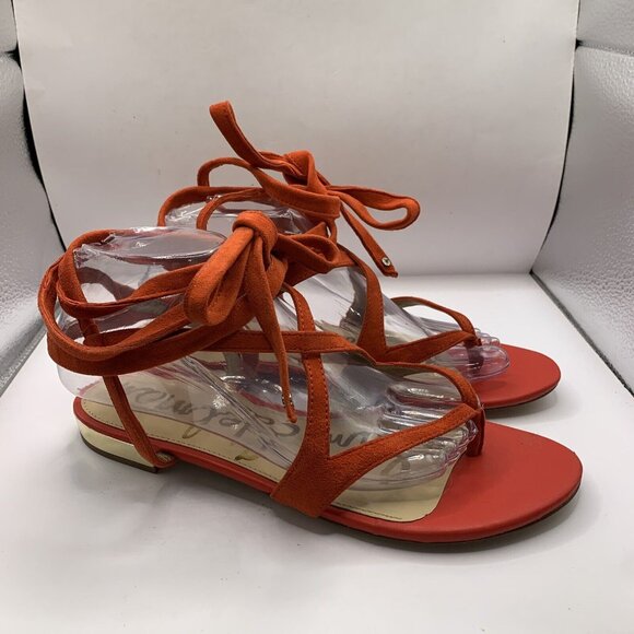 Sam Edelman Lace Up Sandals Size 10 lace ankle strap bow suede E10 - Picture 4 of 8
